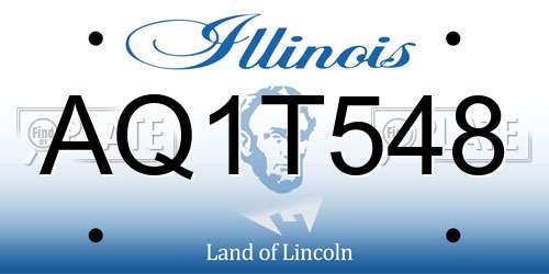 AQ1T548 Illinois License Plate