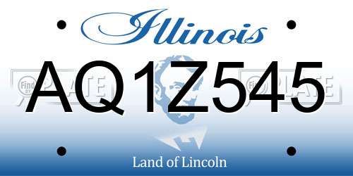 AQ1Z545 Illinois License Plate