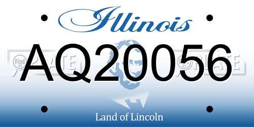 AQ20056 Illinois License Plate