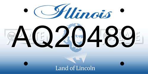 AQ20489 Illinois License Plate