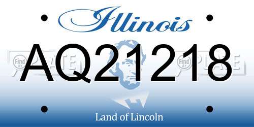 AQ21218 Illinois License Plate