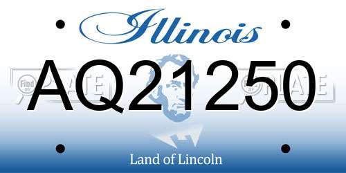 AQ21250 Illinois License Plate