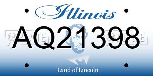 AQ21398 Illinois License Plate
