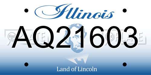 AQ21603 Illinois License Plate