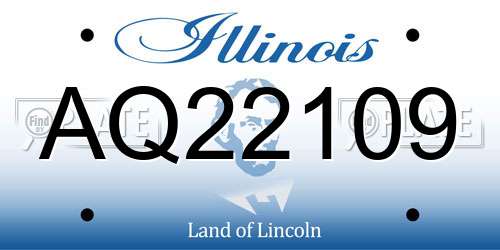 AQ22109 Illinois License Plate