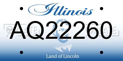 AQ22260 Illinois License Plate