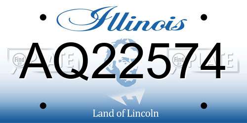 AQ22574 Illinois License Plate