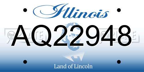 AQ22948 Illinois License Plate