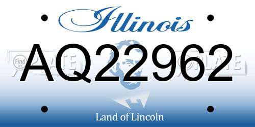 AQ22962 Illinois License Plate