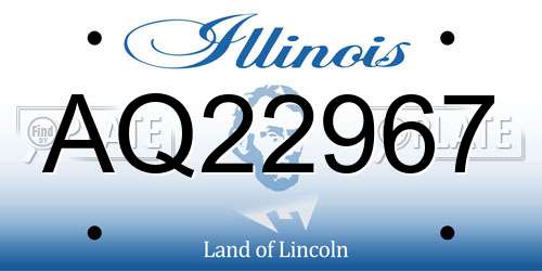 AQ22967 Illinois License Plate