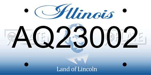 AQ23002 Illinois License Plate