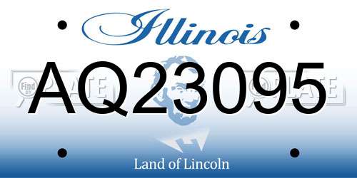 AQ23095 Illinois License Plate