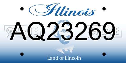 AQ23269 Illinois License Plate