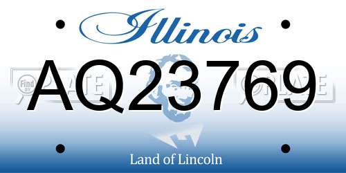 AQ23769 Illinois License Plate