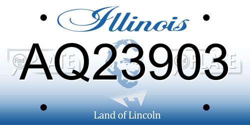 AQ23903 Illinois License Plate