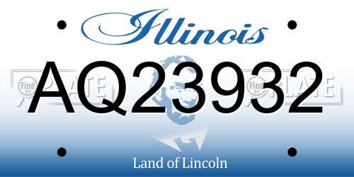 AQ23932 Illinois License Plate
