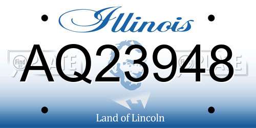 AQ23948 Illinois License Plate