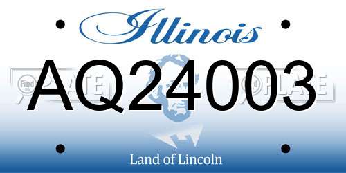 AQ24003 Illinois License Plate