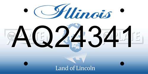 AQ24341 Illinois License Plate