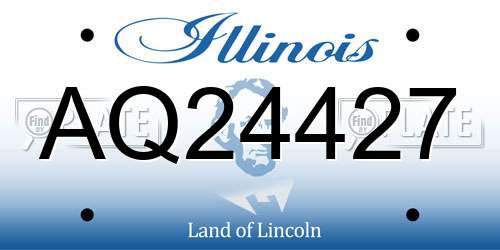 AQ24427 Illinois License Plate