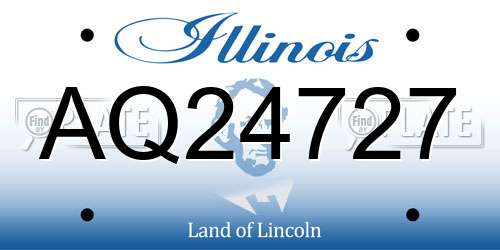 AQ24727 Illinois License Plate