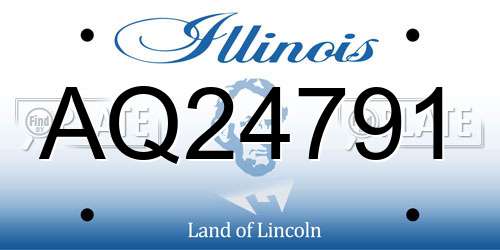 AQ24791 Illinois License Plate