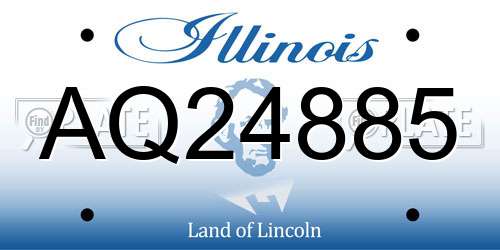 AQ24885 Illinois License Plate