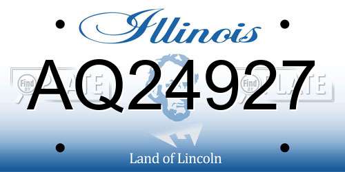 AQ24927 Illinois License Plate