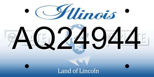 AQ24944 Illinois License Plate