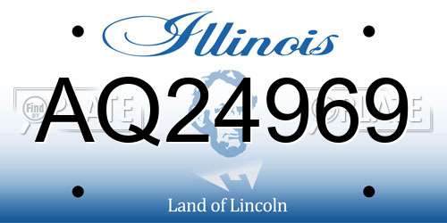 AQ24969 Illinois License Plate