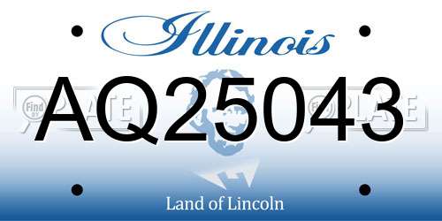 AQ25043 Illinois License Plate