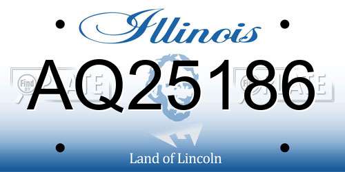 AQ25186 Illinois License Plate