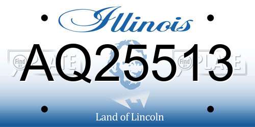AQ25513 Illinois License Plate