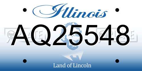 AQ25548 Illinois License Plate
