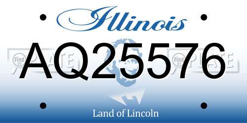 AQ25576 Illinois License Plate