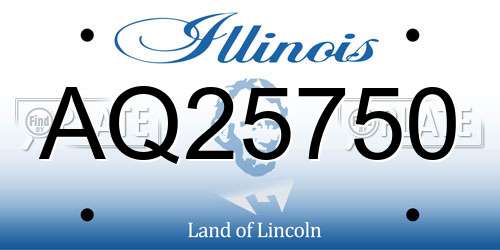AQ25750 Illinois License Plate