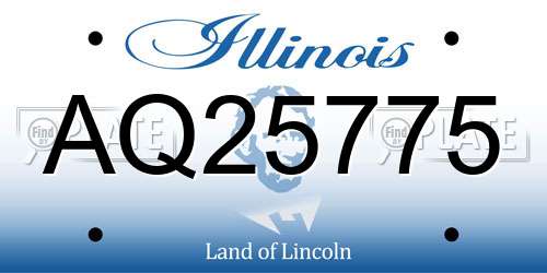 AQ25775 Illinois License Plate