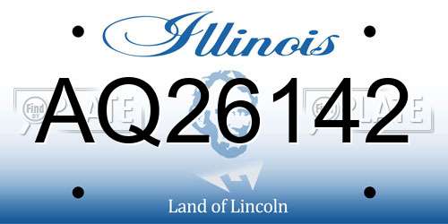 AQ26142 Illinois License Plate