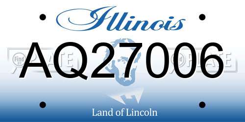 AQ27006 Illinois License Plate