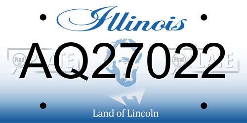 AQ27022 Illinois License Plate