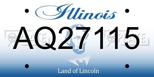 AQ27115 Illinois License Plate