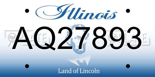 AQ27893 Illinois License Plate