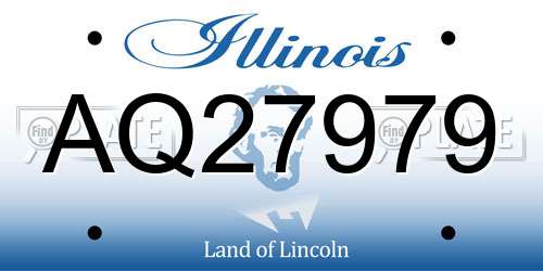 AQ27979 Illinois License Plate