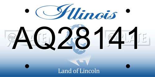 AQ28141 Illinois License Plate