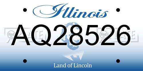AQ28526 Illinois License Plate