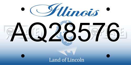 AQ28576 Illinois License Plate