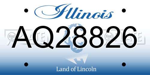 AQ28826 Illinois License Plate