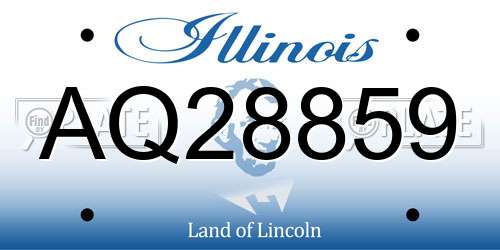 AQ28859 Illinois License Plate