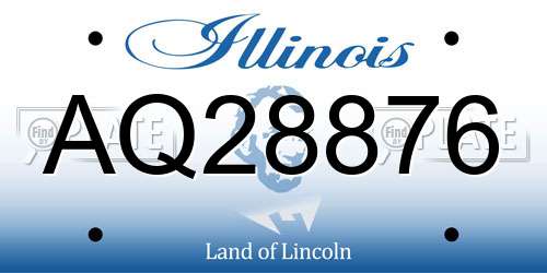 AQ28876 Illinois License Plate