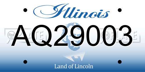 AQ29003 Illinois License Plate